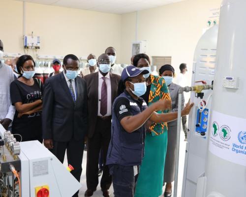 a group of visitors at a health facility